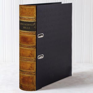 Book Style Personalised Office Ring Binder or Box File Storage. The Perfect Paperwork and Shelf Tidy. Gift for Book and Stationery Lovers.