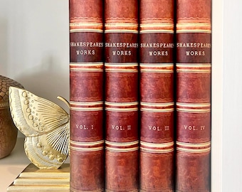 A4 Ring Binder Set, 4 Book Look Vintage Decorative Files for Office and Home