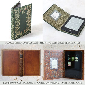 KleverCase Custodia universale personalizzata per eReader e Kindle o Tablet Classic. Disegni personalizzati per copertine di libri antichi sul dorso e sul davanti. immagine 2