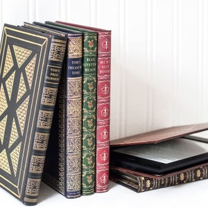 KleverCase Personalised Universal eReader and Kindle or Tablet Classic Book Case. Customised Spine and Front Antique Book Cover Designs.