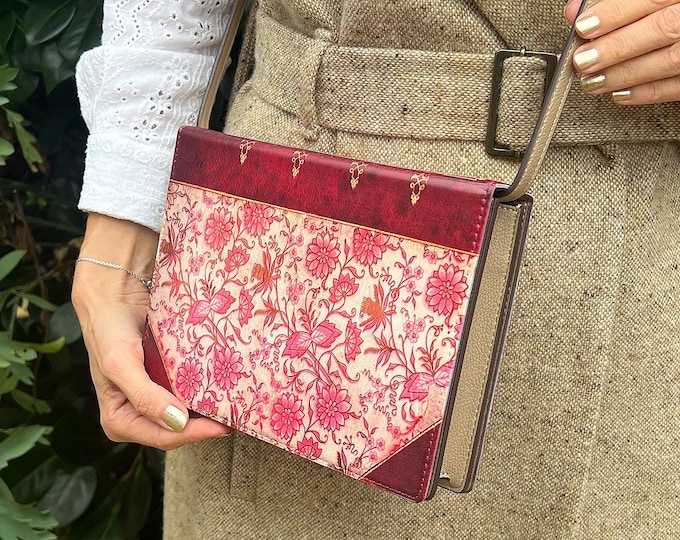 KleverCase Book Look Crossbody Shoulder Bag Purse with Mary Poppins Style Book Cover