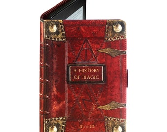 KleverCase Universal Faux Leather Kindle and eReader Case with Potter themed History of Magic Book Cover