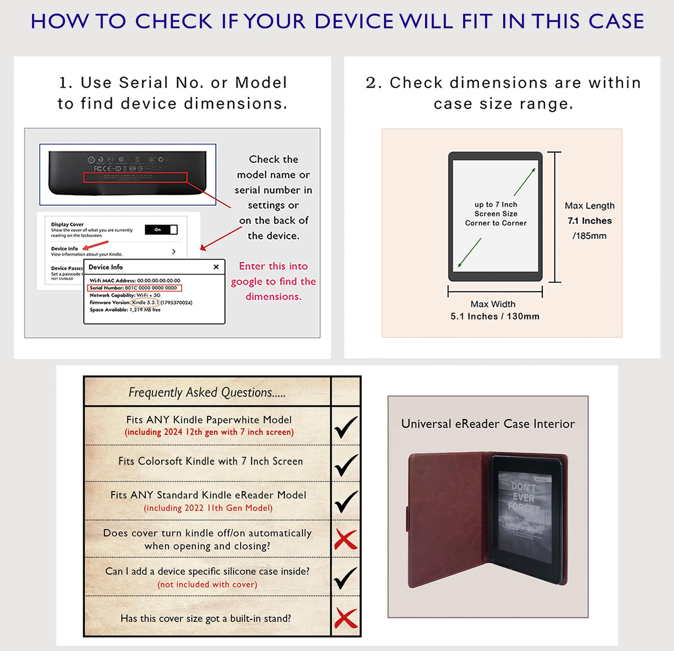KleverCase Book Look eReader Case for Kindle Colorsoft, Paperwhite, Kobo, Storytel and more.