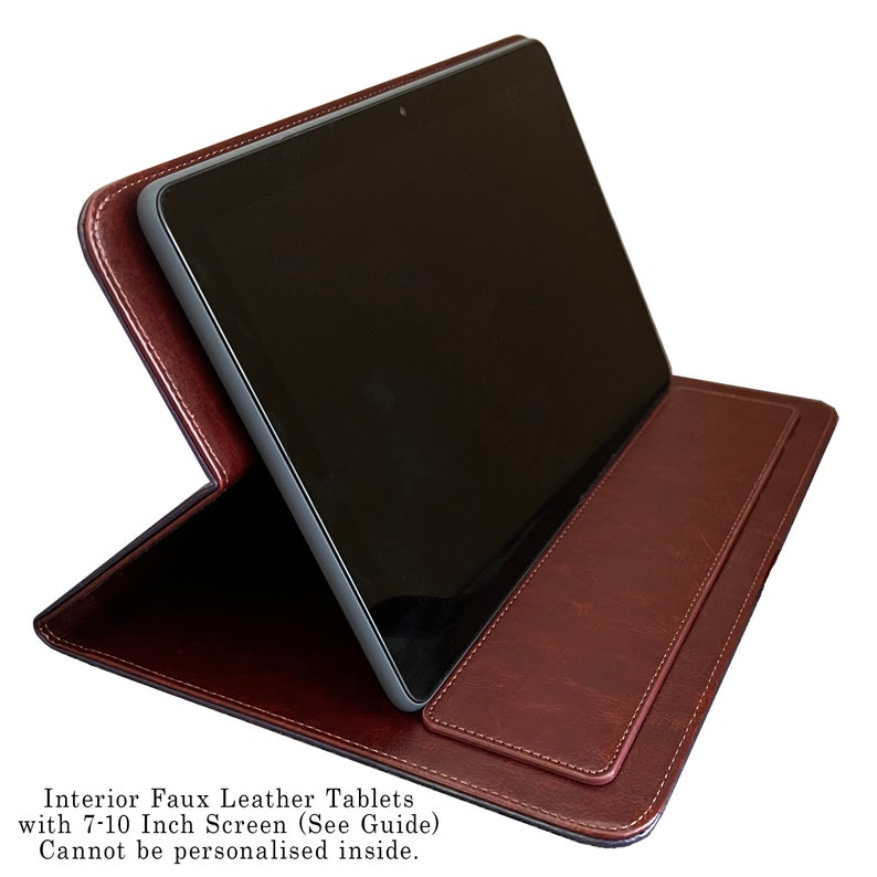 KleverCase Funda universal para iPad y Kindle Fire con fundas personalizadas de piel sintética. Cree un título para el lomo y la portada. imagen 7