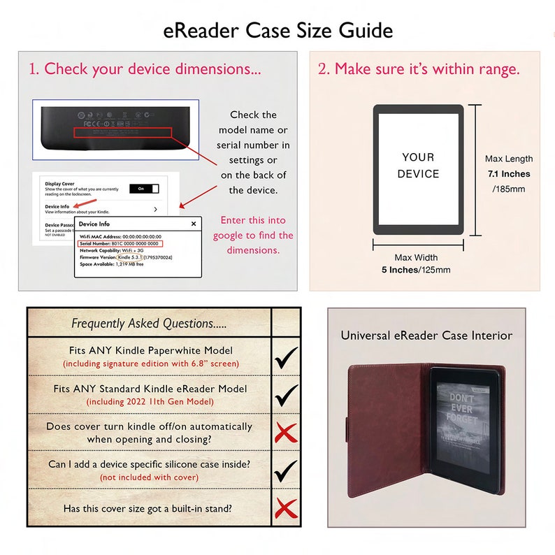 KleverCase Kindle Paperwhite Universelle eReader-Hülle mit verschiedenen ikonischen klassischen Buchcovern. Bild 3
