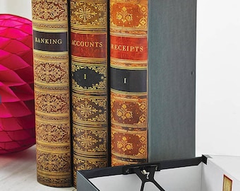 Personalised A4 Ring Binder Files and Box Storage Classic Book Style