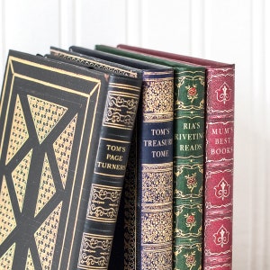 KleverCase Personalised Reusable Lined Notebook with Faux Leather Book Cover. Customised Antique Book Front and Spine.