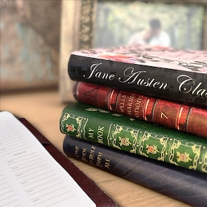 KleverCase Personalised Reusable Notebook with Faux Leather Reusable Book Cover. Various Iconic Book Cover Designs.