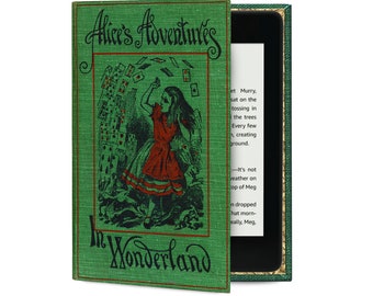 Alice in Wonderland Universal Kindle and ereader Case with famous Book Cover Design. Handmade in England by KleverCase.