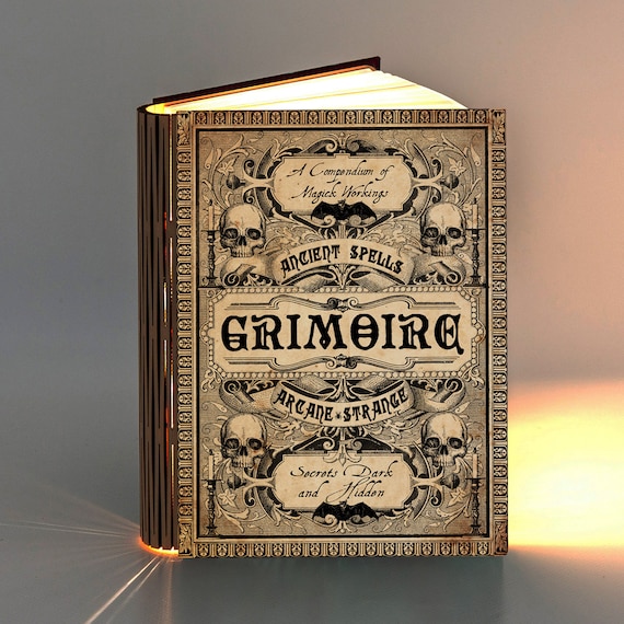 Grimoire Magic Book Light for Desk, Reading, Floor or Night Lamp. 