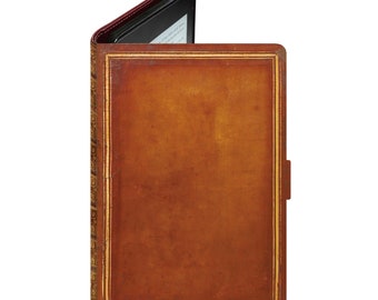 KleverCase Tan Brown Book Cover for eReader and Tablet. Includes Kindle, Kindle Paperwhite, Kindle Fire, iPad and many more.