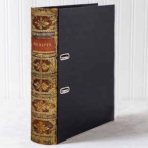 Pasta de arquivo personalizada estilo livro ou pasta de arquivo. A pasta perfeita para organizar documentos e prateleiras. Presente para amantes de livros e artigos de papelaria.