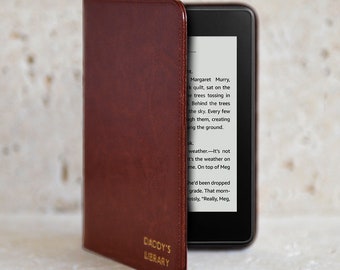 Personalised Faux Leather Kindle Paperwhite and Universal eReader Case