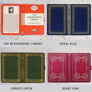 Book-look case for kindle, kindle paperwhite, colorsoft, oasis, scribe, kobo clara, libra and most e-readers. Faux leather covers. image 5
