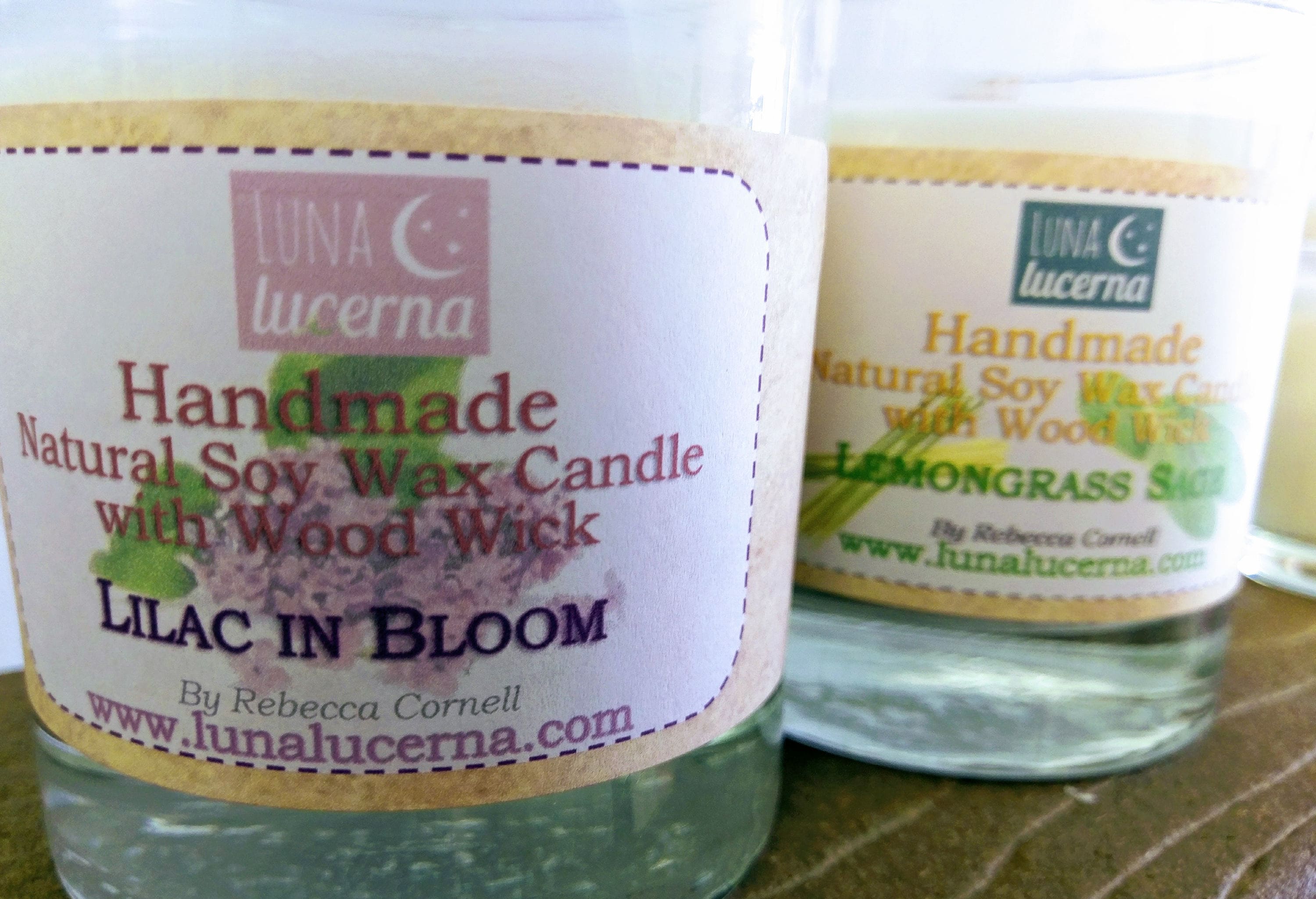 Soy Wax Candle With Wood Wick | All Natural | 8oz | Crackle | Scented ...