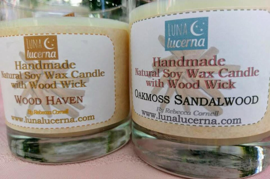 Soy Wax Candle With Wood Wick | All Natural | 8oz | Crackle | Scented ...