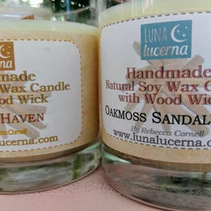 Soy Wax Candle with Wood Wick | All Natural | 8oz | crackle | scented | reusable