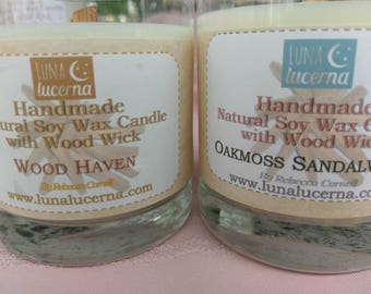 Soy Woodwick Candle | Woods Fragrance Collection | Men's Candles | Crackle Candle | Natural | Scented | Cracke | Reusable
