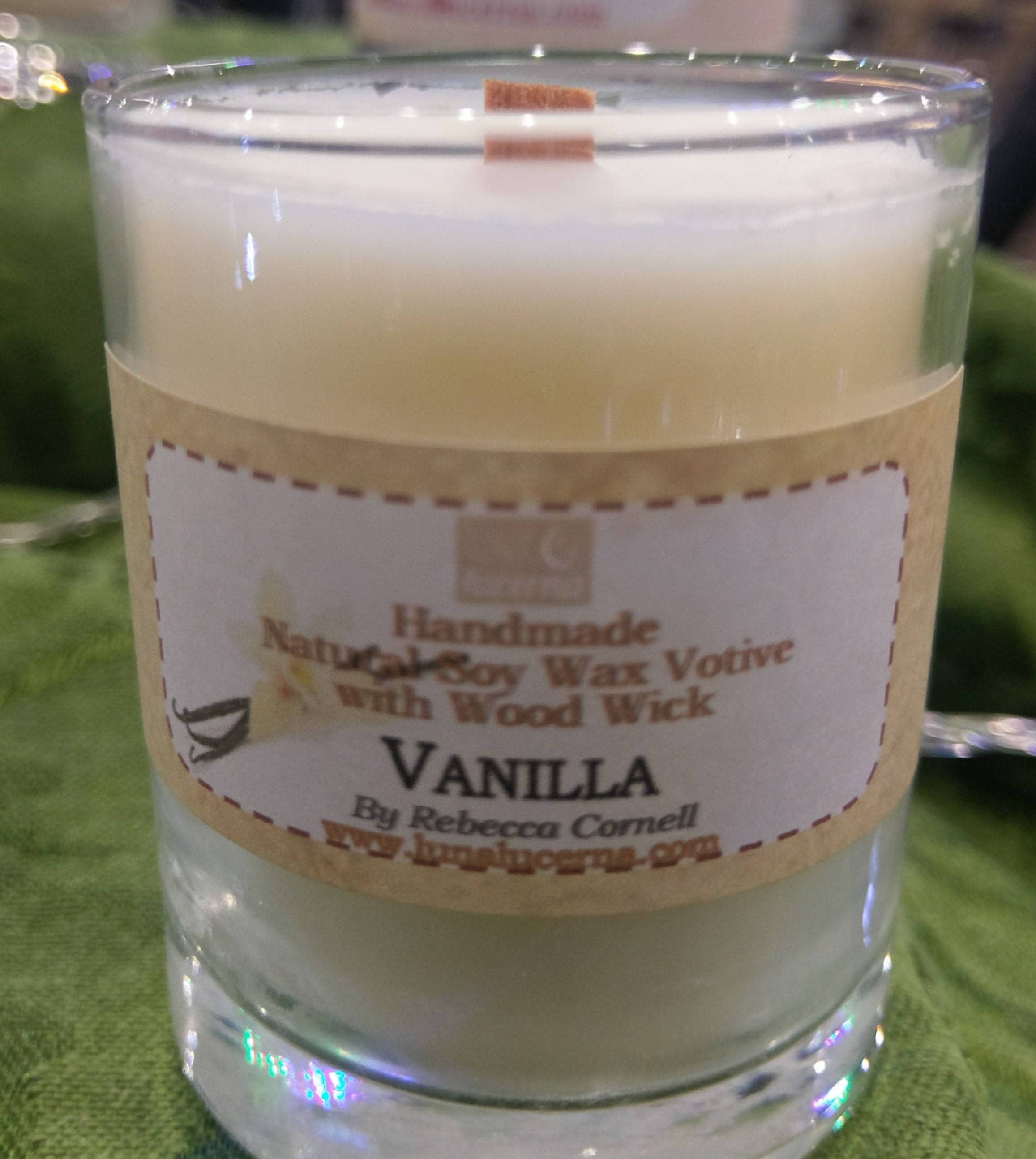 Natural Soy Wax Votive Candle With Wood Wick 2oz Crackle Etsy