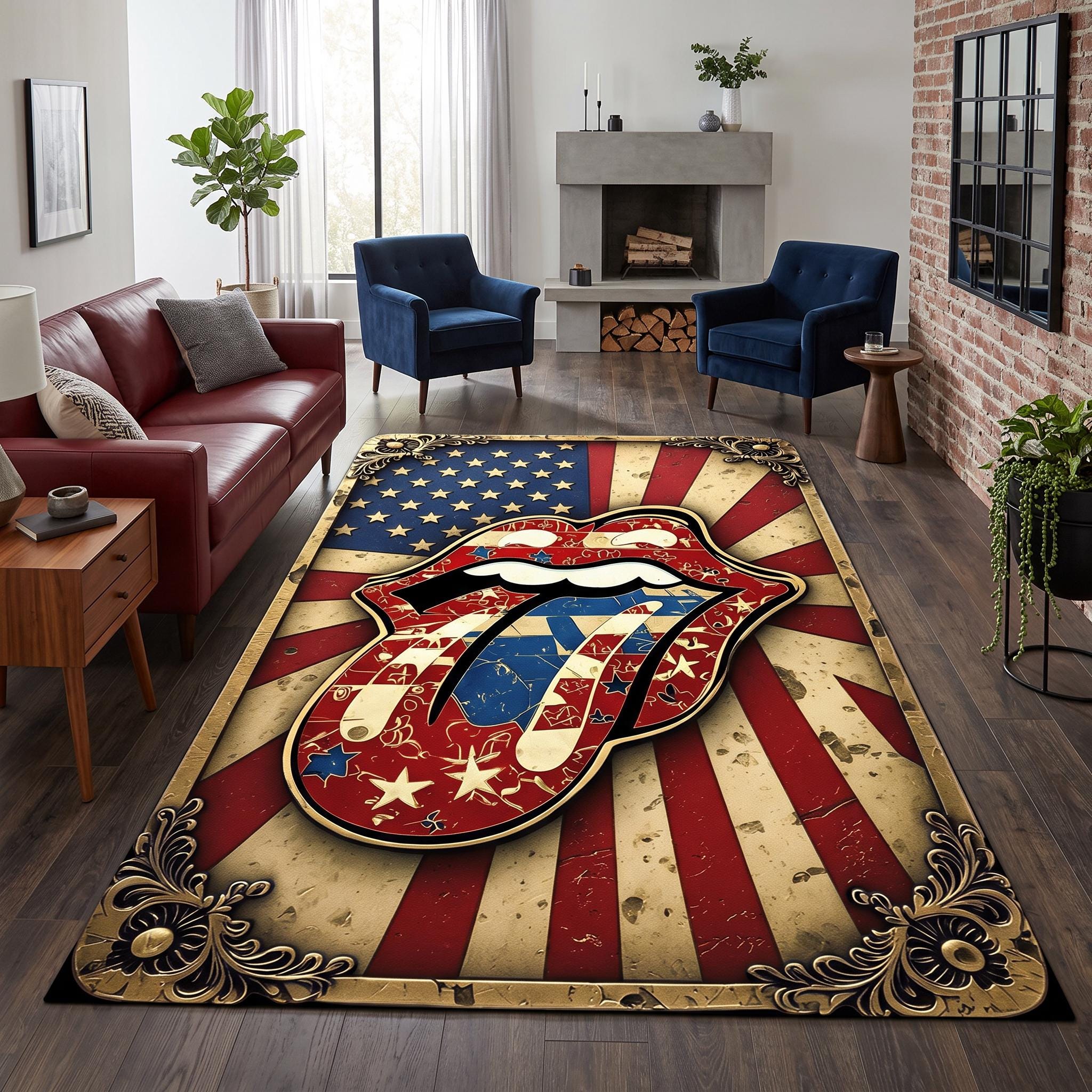 Rolling Stones Rug - Etsy