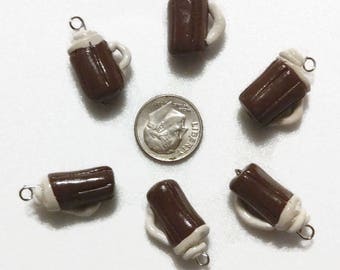Root Beer Float Charms, kawaii foods, food charms, polymer clay charms, handmade charms, craft supplies
