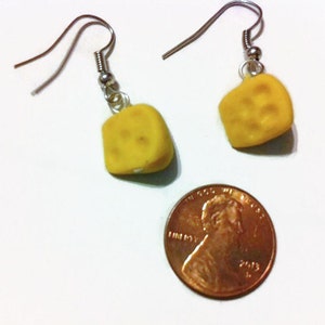 Cheese Earrings, Cheesehead, Green Bay Packers, Food Jewelry, Football Fans, Kawaii, gag gifts, gift ideas, silly jewelry, funny earrings image 2