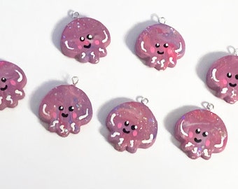 Jellyfish charms, purple jellyfish, jellyfish, jellies, spongebob, animal charms, polymer clay charms, craft supplies, kawaii, gift ideas