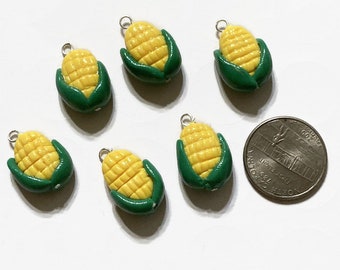 Corn charms, tiktok charms, harvest charms, fall charms, food charms, polymer clay food, food charms, handmade charms, gag gifts, crafts