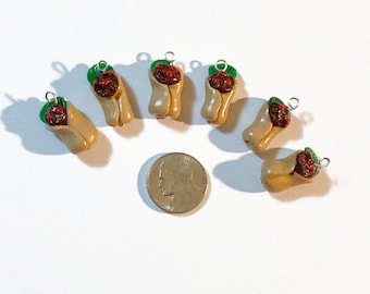 Burrito Charms, Mexican Food Charms, Mexican Food, Polymer clay charms, tiny food, food miniatures, kawaii charms, food charms, jewelry