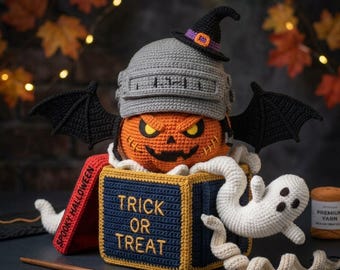 Häkelanleitung für einen Kürbis (PDF), Anfänger-Amigurumi-Herbstdeko, Halloween, Thanksgiving, rustikaler Bauernhaus-Kürbis, Sofort-Download
