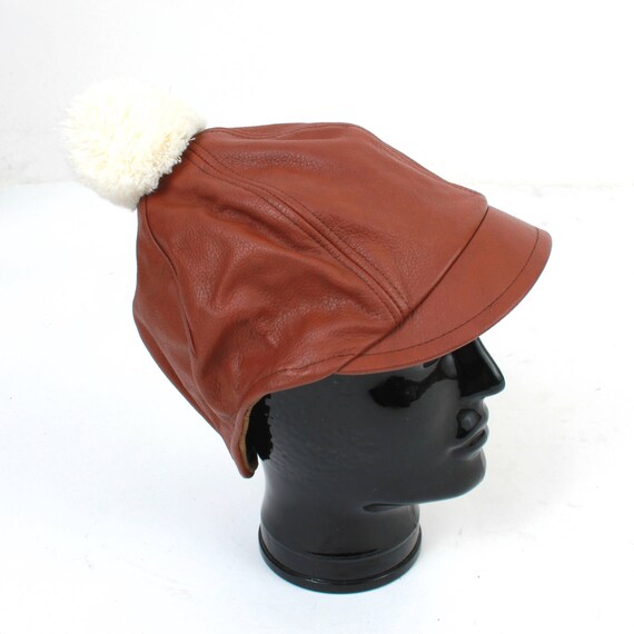 leather pom hat