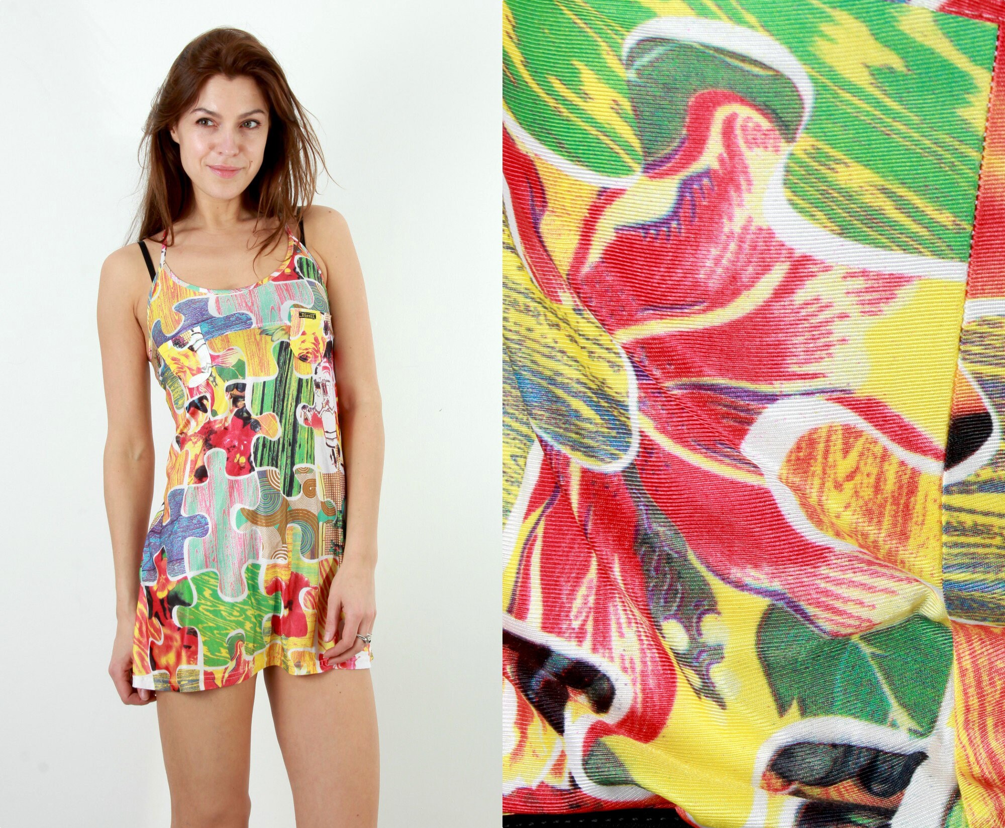 colourful mini dress