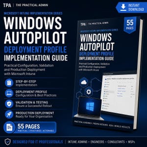 Windows Autopilot Intune Implementation Guide | Deployment Profile Configuration, Testing & Validation | Microsoft Intune PDF