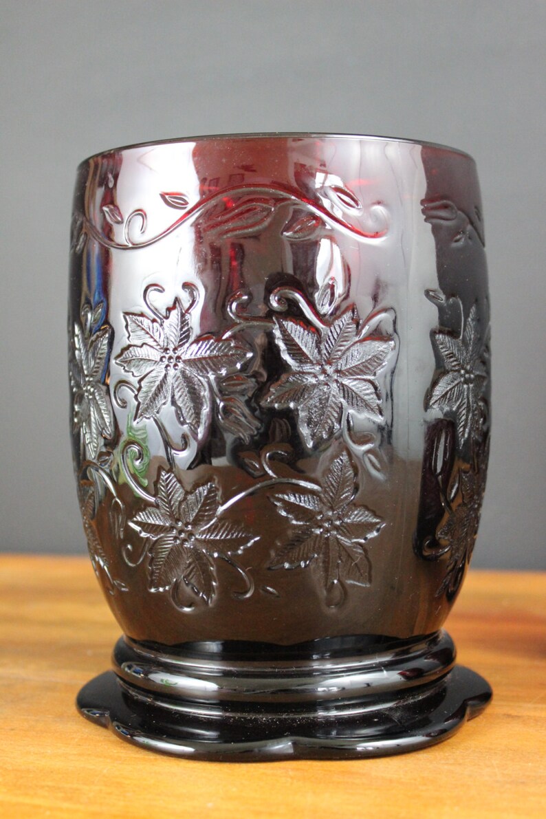 Vintage Princess House Fantasia Ruby Red Candle Holder and Two Votives