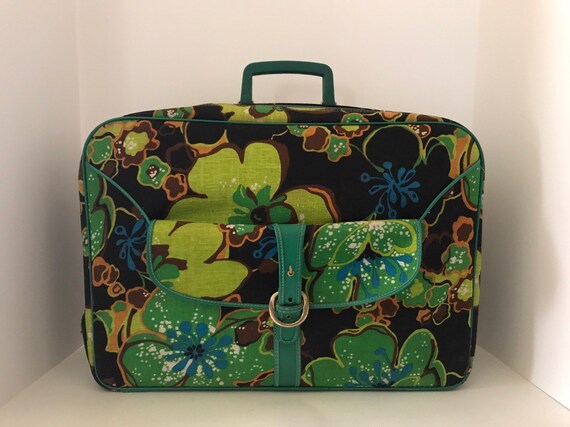 large floral suitcase
