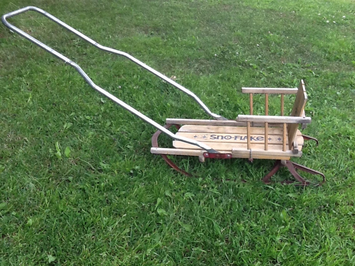 Vintage Wooden Toddler Sled Snowflake Wooden Sled Childs Sled Etsy