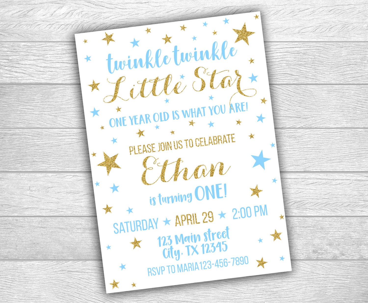 Twinkle Twinkle Little Star Invitation Digital Printable | Etsy