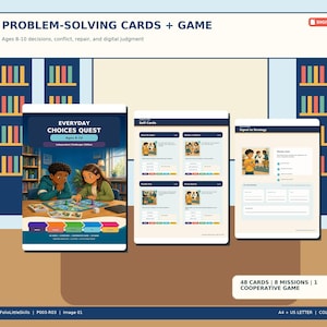 Kort för social problemlösning för åldrarna 8-10, spel för konfliktlösning PDF