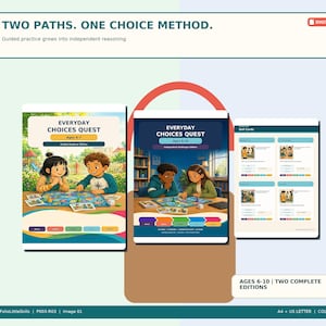 Bundel met kaartspellen voor sociale vaardigheden, voor kinderen van 6-10 jaar, inclusief 96 printbare scenario-kaarten.