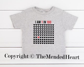 1 in 100 Toddler Tee, CHD Shirt, CHD Awareness Shirt chd Warrior Shirt Graphic Tee chd Graphic Tee CHD Shirt 1 in 100 heart shirt chd