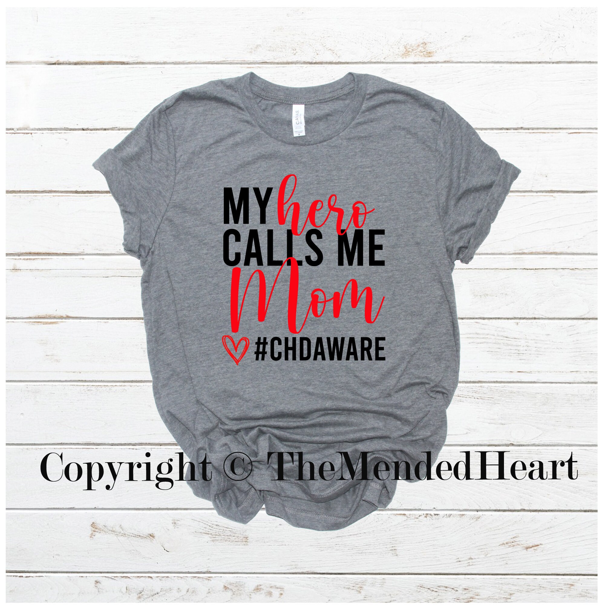 My Hero Calls Me Mom Heart Mom Shirt 