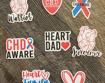 CHD Stickers | CHD Awareness | Stickers | Hydroflask sticker | Decals | Heart Warrior | Survivor | Heart Sticker | CHD |