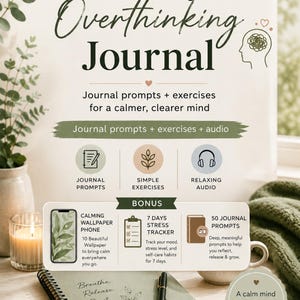Anxiety & Overthinking Journal | Self-Reflection Toolkit (Digital Download)
