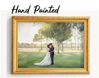 Custom Painting from Your Photo, Family Anniversary Gift, Personalized Oil Portrait on Canvas, Wedding Portrait, Gift for Couple