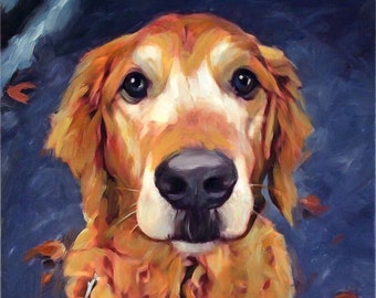 Christmas Gift - Custom Pet and Dog Portrait Oil Painting on Canvas from Your Photo - Ultimated Gift
