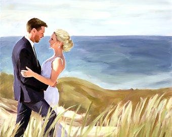 Custom Wedding Portrait from Photo, Personalized Painting on Canvas, Anniversary Gift, Newly Wed Gift, Personalized Art, Hand Painted