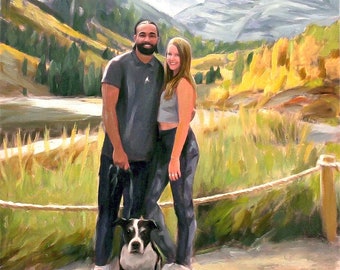 Personalized Portrait Painting from Your Photo, Custom Oil Painting on Canvas, Unique Gift for Couple, Personalized Gift, Hand Painted