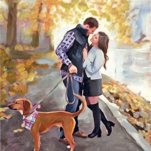 Custom Oil Portrait Painting from Photo, Engagement Gift for Couple, Family Portrait on Canvas, Wedding Gift, Personalized Art image 1