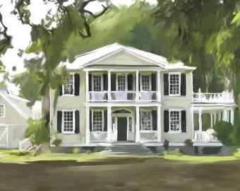 Custom House Portrait Oil Painting from Photo, Personalized Realtor Closing and Housewarming Gift, First Home Gift