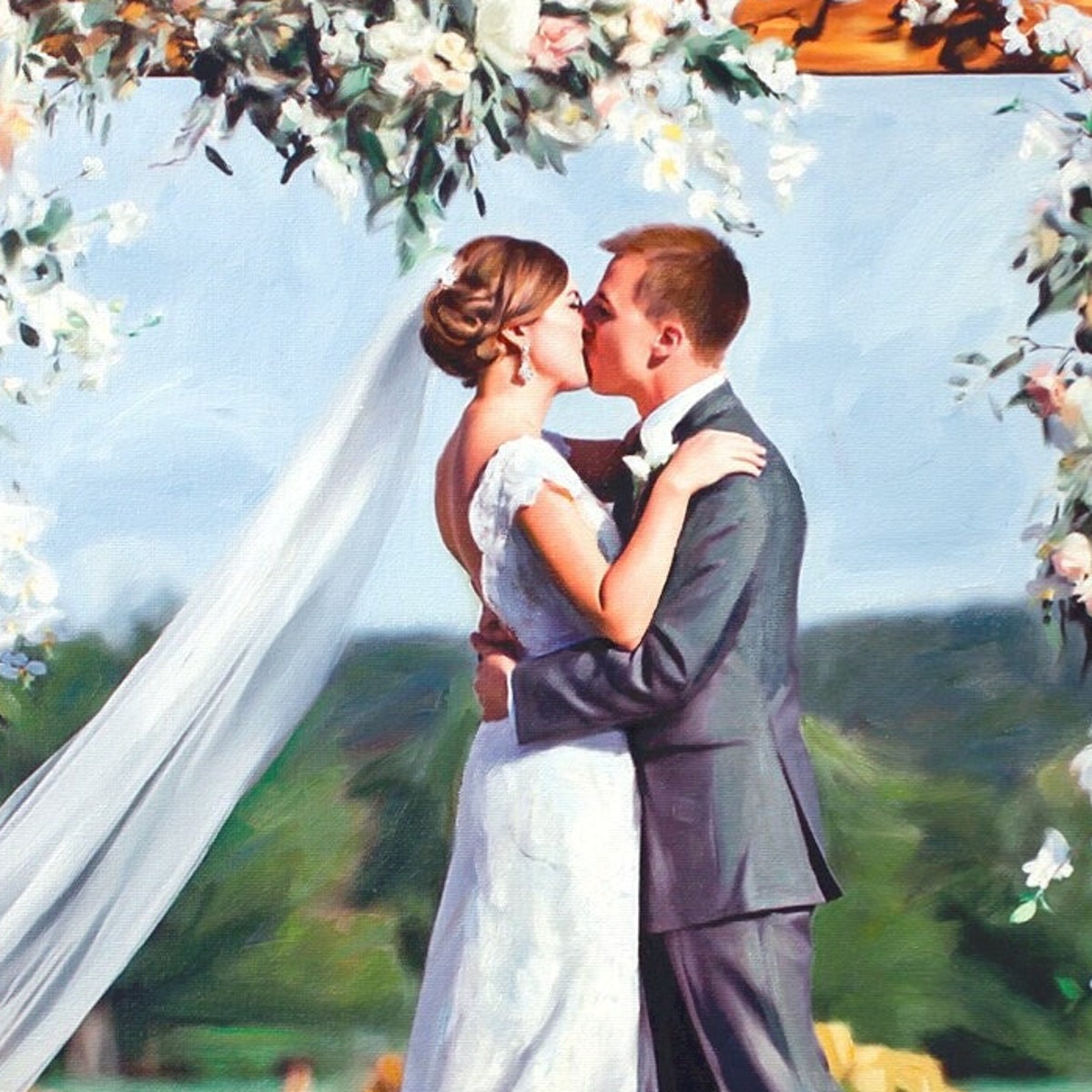 Wedding Oil Painting Custom Wedding Portrait Canvas Etsy